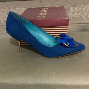 Blue “Suede” Pumps